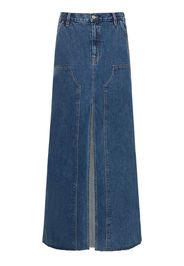 Worker Cotton Denim Maxi Skirt