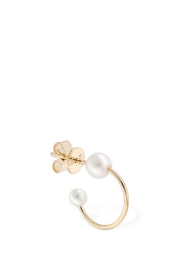 Petite Claudia Pearl Hoop Mono Earring