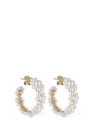 14kt Jardin Boucle Pearl Hoop Earrings