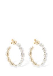 Grande Boucle Parc 14kt & Pearl Earrings