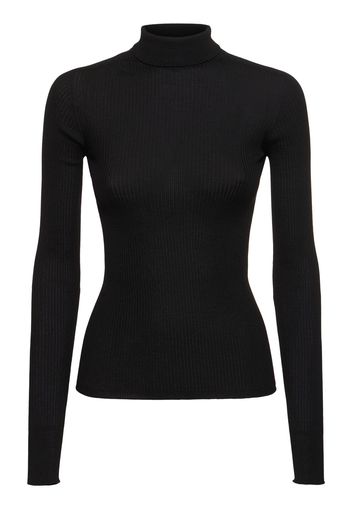 Flavia Fitted Rib Wool T-neck Sweater