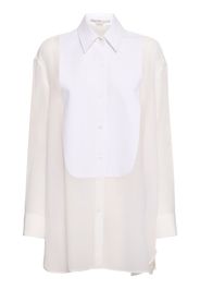 Silk Chiffon Tuxedo Shirt