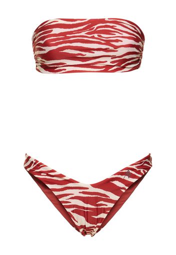 Printed Lycra Bandeau Bikini Set