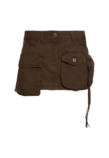 Canvas Cargo Mini Skirt