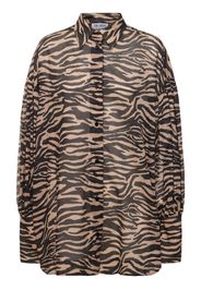 Printed Mousseline Oversized Shirt