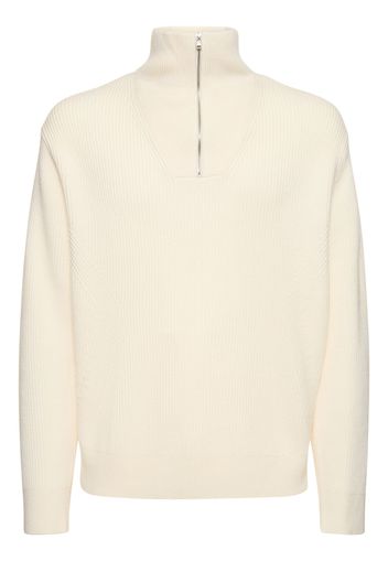 Half-zip Wool Blend Knit Sweater