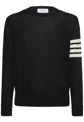 Wool Crewneck Sweater W/ Stripes