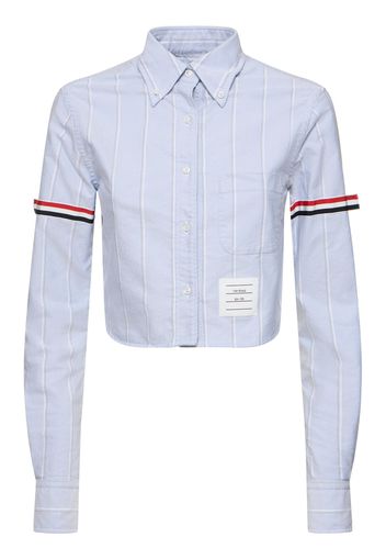 Oxford Striped Poplin Cropped Shirt