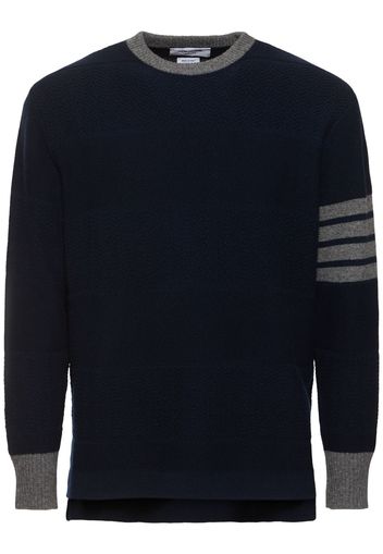 Textured Rugby Stripe Crewneck Sweater