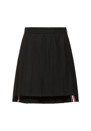 Pleated Drop Back Mini Skirt