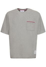 Cotton Jersey T-shirt W/ Striped Trim