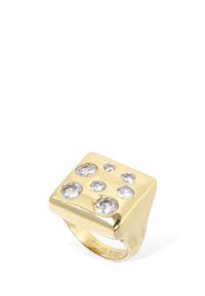 Square Crystal Thick Ring