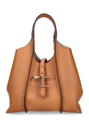 Mini T Leather Tote Bag