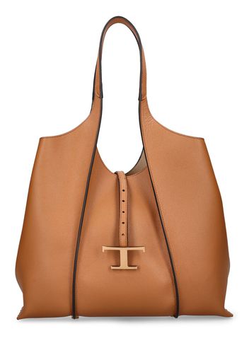 Shopping T Medium Leather Tote Bag