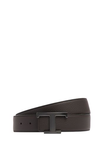 3.5cm T Logo Leather Belt