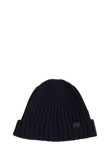 Cashmere Ribbed Beanie Hat