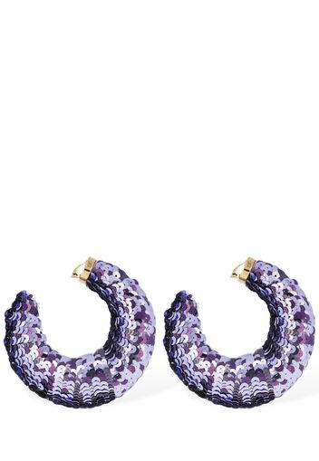 Croissant Sequined Big Hoop Earrings