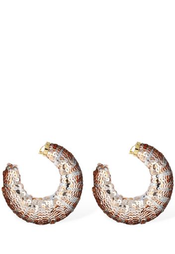 Croissant Sequined Big Hoop Earrings