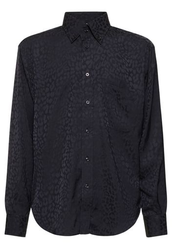 Leopard Jacquard Fluid Fit Leisure Shirt