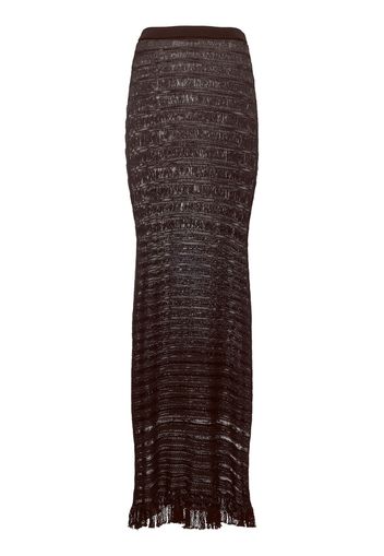 Ladder Slinky Cashmere Blend Long Skirt