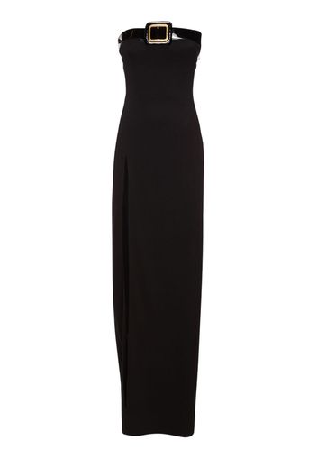 Strapless Viscose Maxi Dress W/ Slit