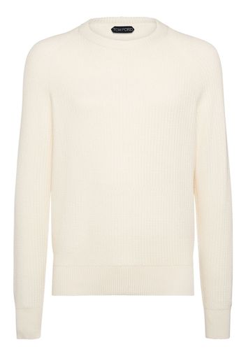 Textured Wool & Silk Crewneck Sweater