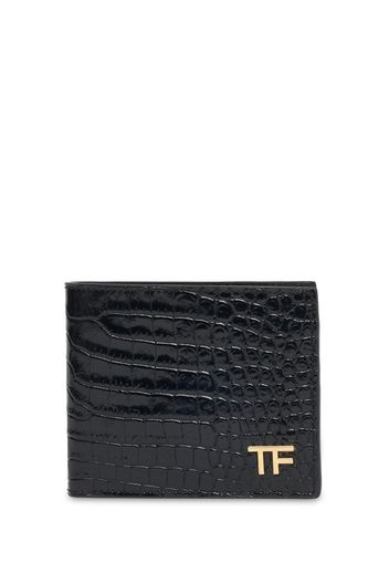 Alligator Printed Leather Bifold Wallet