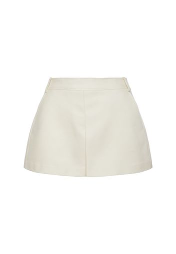 Wool & Silk Twill Pleated Skort