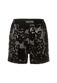 Tulle Devorè Floral Logo Shorts