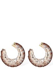 Croissant Sequined Big Hoop Earrings