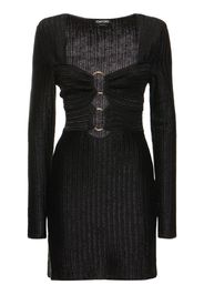 Lurex Cotton & Wool Knit Mini Dress