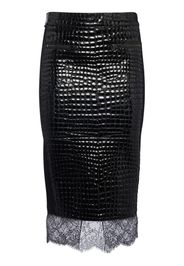 Lvr Exclusive Emboss Leather Midi Skirt