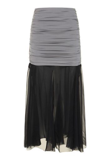 Jersey Chiffon Silk Long Skirt