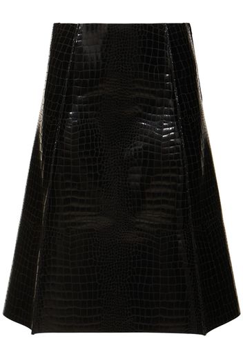 Angle Croc Embossed Midi Skirt