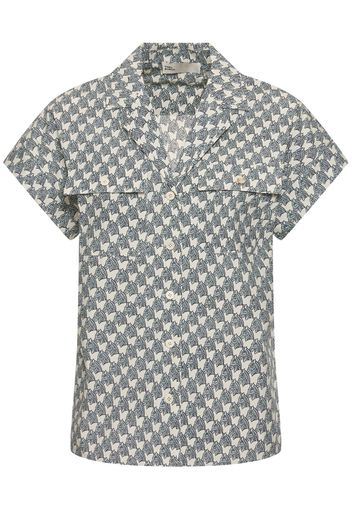 Printed Cotton Poplin Camp Shirt