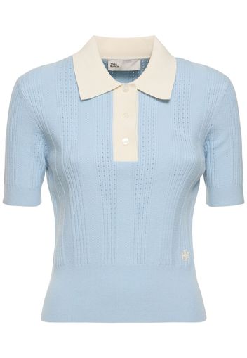 Logo Cotton Pointelle Polo