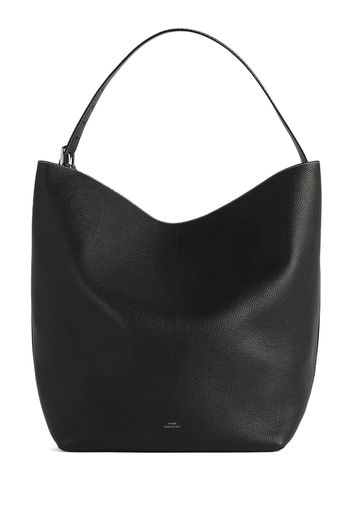 Belted Grain Leather Tote Bag