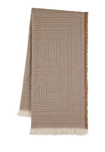 Striped Monogram Wool Scarf