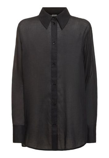 Kimono Sleeve Cotton Blend Shirt