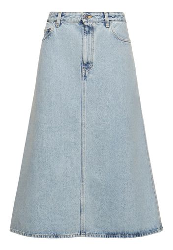 Organic Cotton Denim Midi Skirt