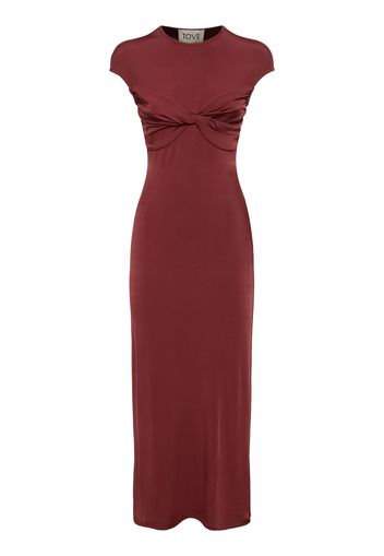 Mali Draped Viscose Jersey Long Dress