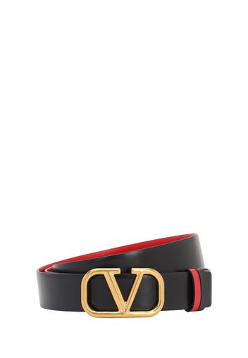 30mm Reversible Vlogo Leather Belt