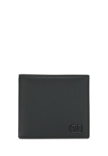 Metal Logo & Leather Billfold Wallet