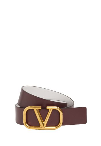 4cm Reversible V Logo Leather Belt