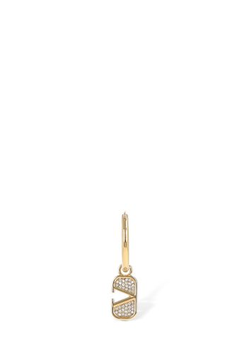 Crystal V Logo Signature Mono Earring