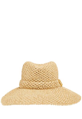 V Logo Signature Straw Hat