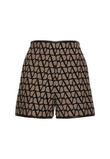 Logo Jacquard Canvas Mini Shorts