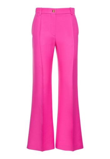 Wool & Silk Crepe Flared Pants