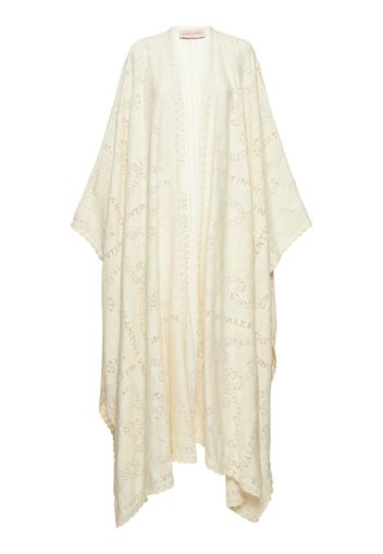 Cotton Guipure Lace Long Cape