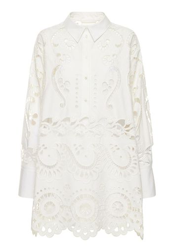 Broderie Cotton Lace Oversize Shirt